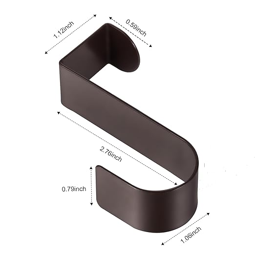 Hotop 12 Pcs Over The Cabinet Drawer Door Hooks 1.12 Inch for Hanger in The Cabinet Decoration Hooks Sturdy Metal Z Shaped Hanger Peg for Bathroom Clothes Towel(Bronze)