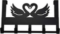 Mango Steam Over-The-Door Organizer Hanger for Towels, Hats, Hoodies, Coats, Backpacks, & Keys (Swan, Black)