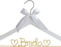 The Bride's Wedding Gift, Wooden Wedding Dress Gown Hanging Wire Letter Hanger (White and Gold Thread)