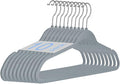Elegant Velvet Hangers 10-Pack, Space Saving Coat Hanger, Non-Slip Hangers, Clothes Hangers Dress and Trouser Hangers., Gray