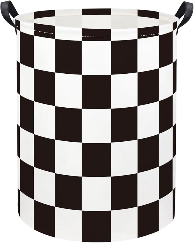 Baby Laundry Basket Kids Hamper Toy Storage Bin for Boys Room Decor Baby Nursery Hamper Gift Baskets for Bedroom Bathroom(Race Flag)