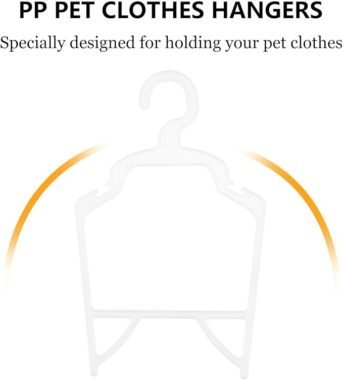 10Pcs Pet Apparel Hangers, White Pet Clothes Hangers, Polypropylene Standard, Dog Clothes, Small Coat Hanger for Dog Cat Pet Toddler 11.81" W x 7.87" H