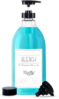 Bleach Dispenser for Laundry Room - Pump Bottle Dispenser for - BPA Free & PET Plastic 1/2 Gallon Soap Dispenser - Waterproof Label Bleach Bottle for 64oz