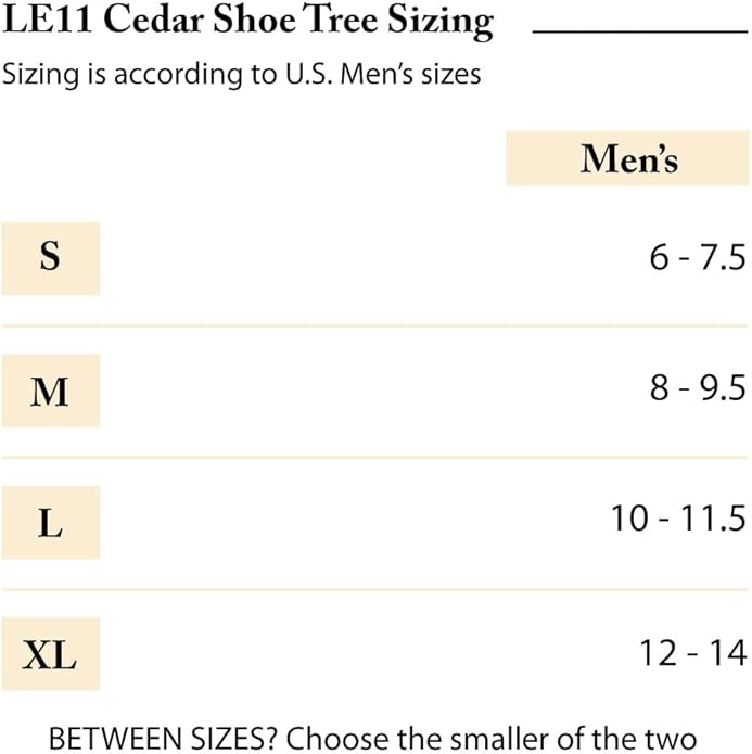 FootFitter Men’s Cedar Shoe Trees, Full Block, Wide Heel, Aromatic Moisture‑Absorbing Shoe Shaper, Premium USA Cedar (LE11)