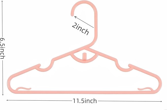 60pcs Pink Baby Nursery Closet Hangers,Non-Slip Laundry Infant Pant Hanger for Newborn Clothes,Stackable Hangers,Save Space Ultra-Thin Child Coat Hanger for Girl Boy Toddler Kids