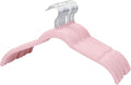 ManGotree Velvet Shirt Hangers for Women, 16.5'' Suit Hangers with Shoulder Groove, Non-Slip Dress Clothes Hanger for Coats, Tank Tops, Shirts, Blouses, Shorts (22 Pack, Pink)