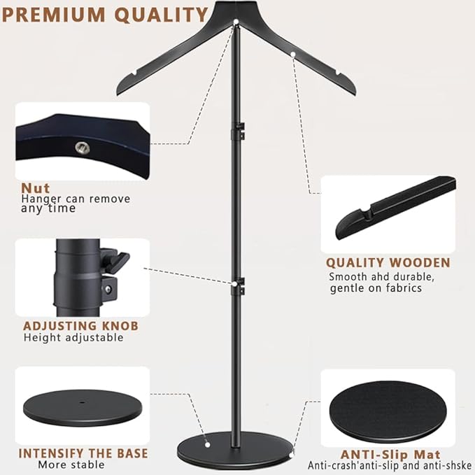 T Shirt Stand Display 19-44.5 Inch,Height Adjustable for Long Short Clothes Dress, Boutique Display Mannequin for Store, Closet, Photoshoot, Exhibition, Vendors Shop, Parties (Black, 44.5inch 1pcs)