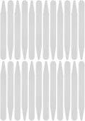 ButtonMode Collar Stays for Dress Shirts, Keep Collar Points Crisp Straight Neat, Removable, White Sturdy Plastic, 3 x 5/16 Inches, 24-Pack