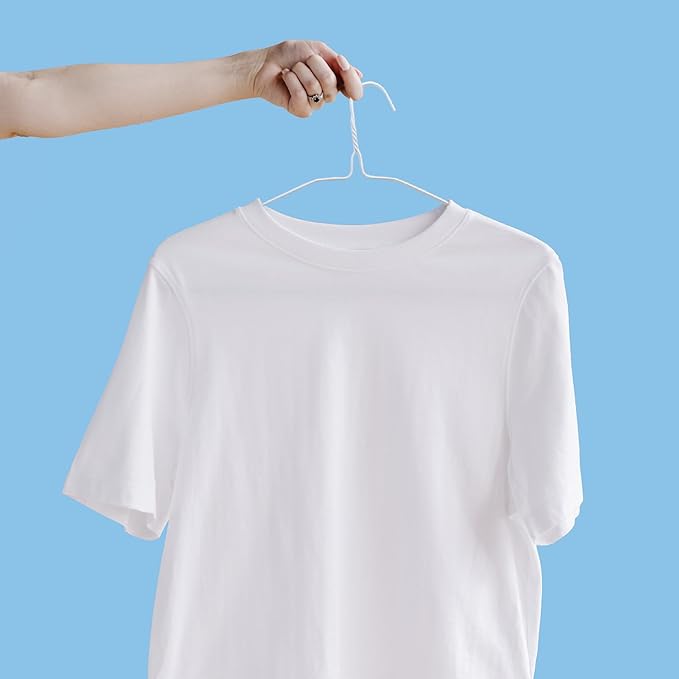 120 Pcs 16" Wire Hangers Bulk Metal Wire Hangers for Clothes Dry Cleaner Hanger for Coat (White)