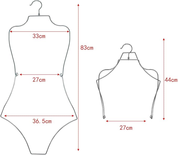 Swimsuit Hanger Lingerie Hanger Bathing Suit Hanger Display Hanger,Bikini Hanger Body Shape Display Rack Adults Accessories, Silver