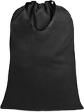 Sanlykate Large Canvas Cotton Laundry Bag with Drawstring & Handles, Heavy Duty Durable Dirty Clothes Organizer, Tear Resistant Hamper Liner Storage Bag, Travel Sack, 25.5 x 34inch - Black