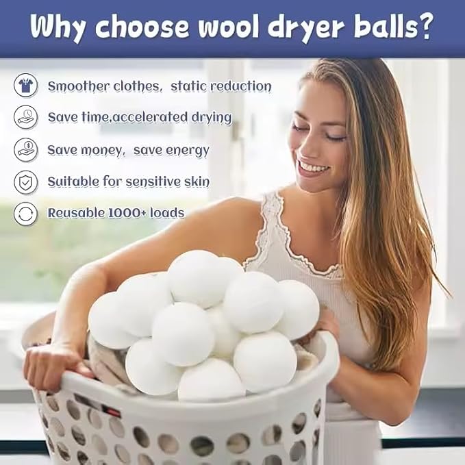 Organic Wool Dryer Balls: Eco-Friendly & Chemical-Free | Our Anti-Entanglement Reusable Balls Eliminate Wrinkle Static | 6-Pack XL Dryer Balls for Laundry is Made with New Zealand Wool (MER-Gry-Dog)