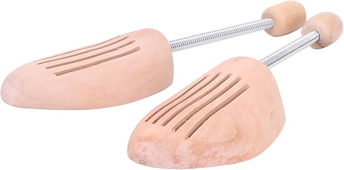 2Pcs Shoe Tree for Men Women, Wood Shoe Tree Stretcher Shaper with Spring Column, Lightweight Wooden Shoe Stretchers(37-38)