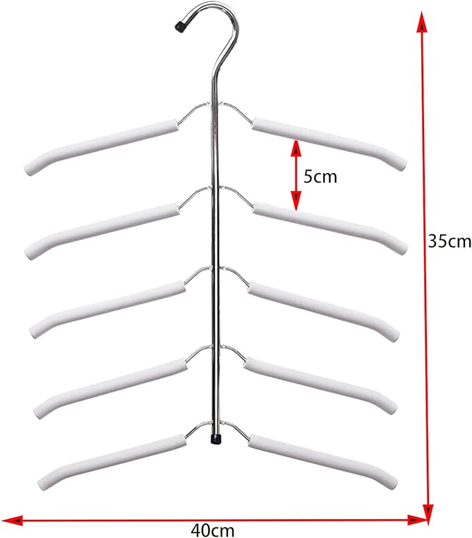 Multi-Layer Clothes Hangers Blouse Tree Hangers 3 Pack 5 in 1 Non Slip Space Saving Stainless Steel Shirt Hangers Closet Organizer（3，Grey）