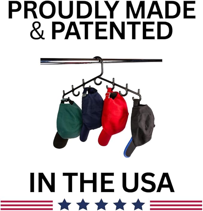 Made in USA Multi-Use Hanger for Bras, Lingerie, Hats & Scarves 5-Pack | Patented Closet Organizer | 7-Hook Space Saver for Underwear, Ties, Belts | No Clips, Lightweight Design