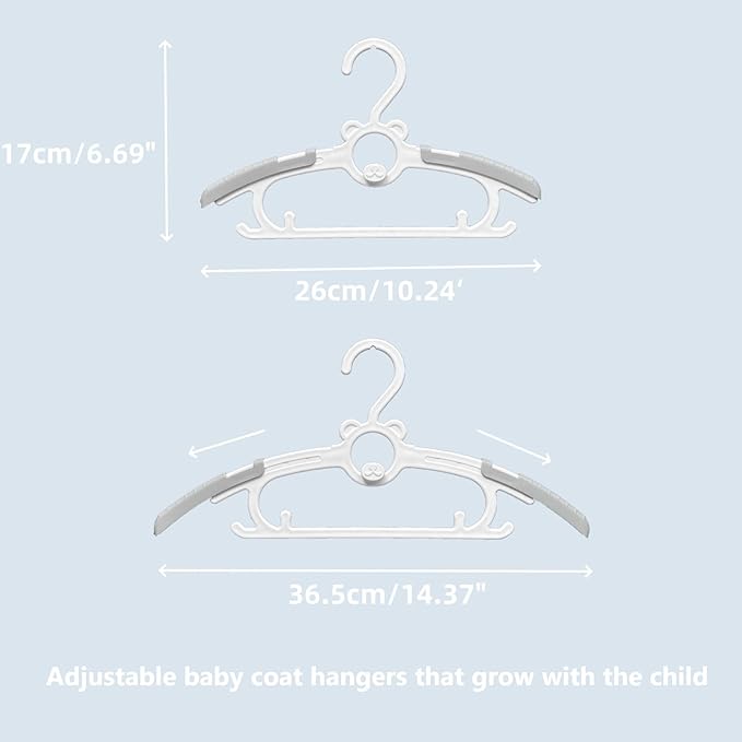 Baby Hangers 50 Pack, Stackable Design Saves Cabinet Space, Adjustable Children'inks Hangers According to The Size of Clothes, Suitable for Babies and Children(Pink)
