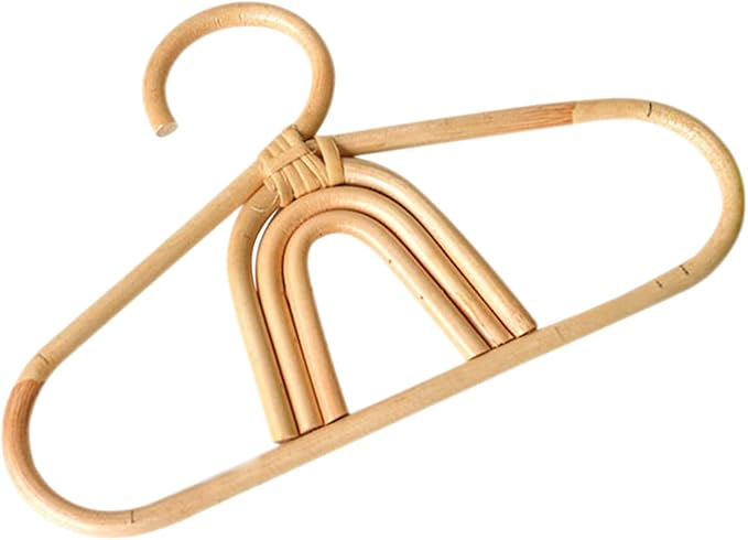 3pcs Rattan Clothes Hangers for Boy Girl Boy Girl Coat Hangers Compact Design for Nursery Organization for Closet Photoshoots