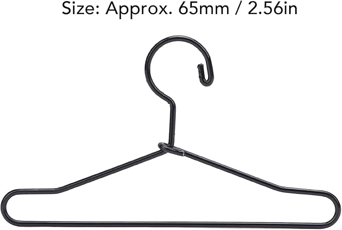10Pcs Metal Doll Clothes Hangers, Doll Dress up Storage Clothes Organizer Rack, Doll Hangers Accessories (65mm)