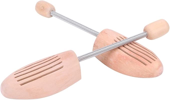 2Pcs Shoe Tree for Men Women, Wood Shoe Tree Stretcher Shaper with Spring Column, Lightweight Wooden Shoe Stretchers(37-38)