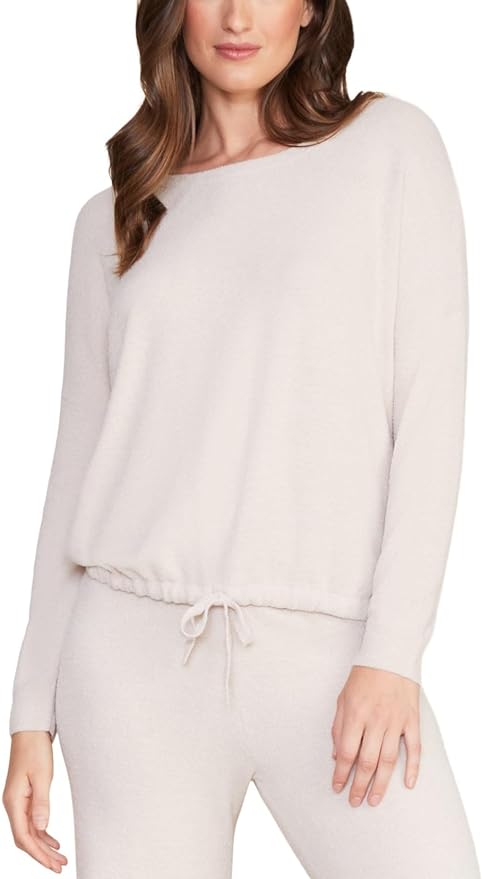 Barefoot Dreams CozyChic Ultra Lite Slouchy Pullover for Women, Ultra Soft Long Sleeve, Crew Neck Pullover