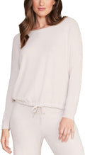 Barefoot Dreams CozyChic Ultra Lite Slouchy Pullover for Women, Ultra Soft Long Sleeve, Crew Neck Pullover