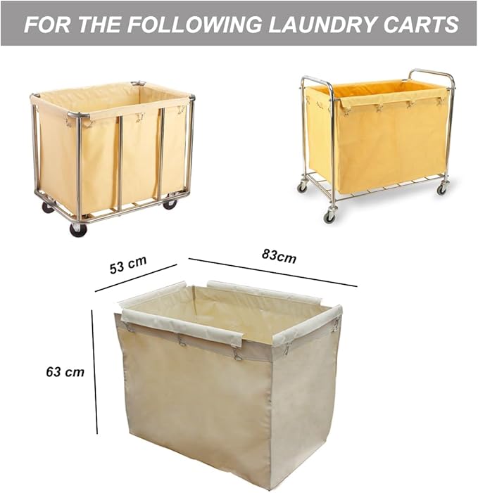 Replacement Liner Bag for Laundry Cart,Removable Waterproof Liner Bag for Rolling Laundry Basket,Oxford Cloth Storage Bags,Beige,Rectangular