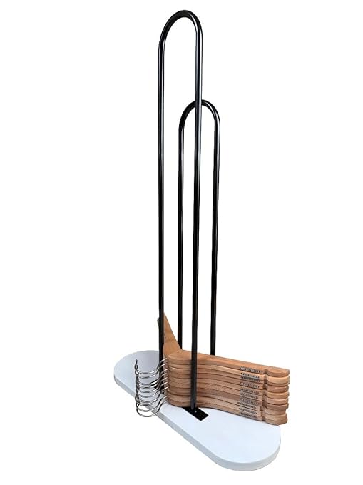 NAHANCO 101W-WD Deluxe Wood Hanger Stacker, White, Pack of 1
