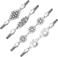 Vintage Sweater Clips Shawl Dresses Shirt Clips Retro Cardigan Collar Chain Clips Brooch Pins for Women