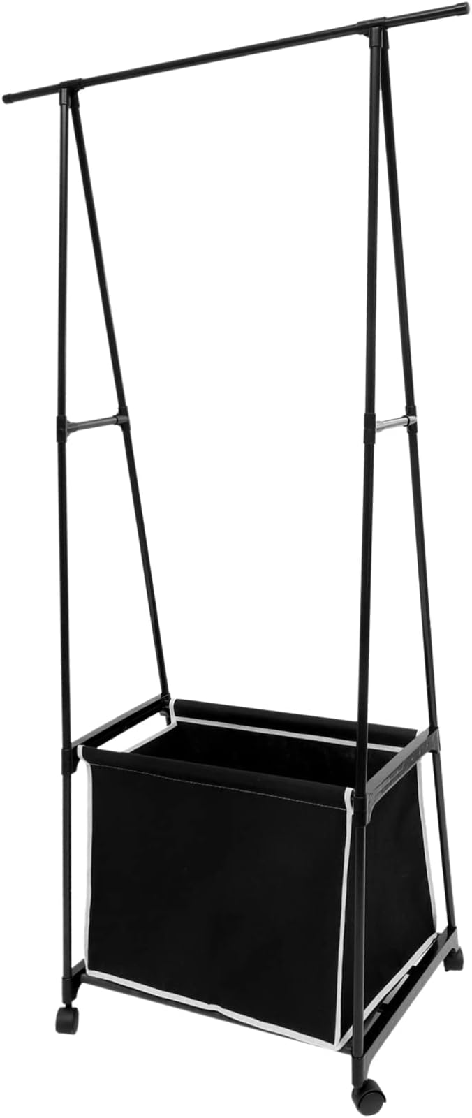 Portable Garment Rack Baskets Metal Coat Hanger Stand Sturdy Clothes Stand for Bedroom
