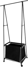 Portable Garment Rack Baskets Metal Coat Hanger Stand Sturdy Clothes Stand for Bedroom
