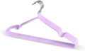 VALINK Coat Hangers Clothes 10 Pack Wire Hangers Heavy Duty Stainless Steel Hangers, Non Slip, Wet or Dry Dual Use Clothes Hanger The Nordic Purple