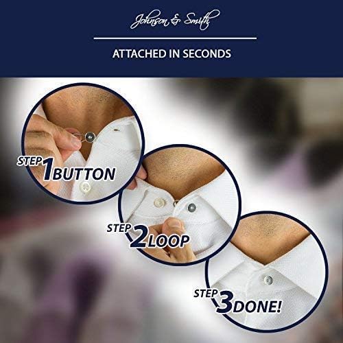 Johnson & Smith Collar Extenders/Neck Extender/Wonder Button for 1/2 Size Expansion of Men Dress Shirts, 5 +1 Pack, 3/8"