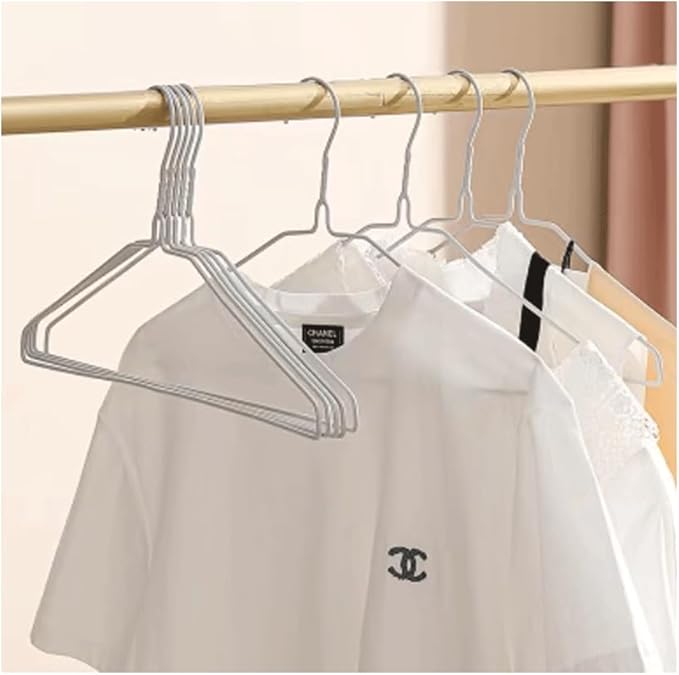 White Plastic Coated Drip Dry Wire Coat Clothes Hangers 16" (40.5Cm) Wide – 10PC