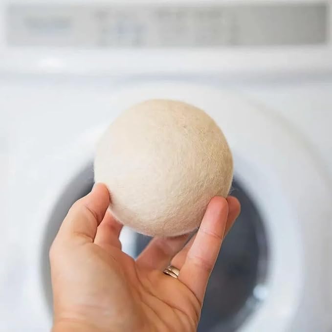 Mr. Sunshine White Wool Dryer Balls, Extra Large (Pack of 6) - Chemical-Free, Natural Clothes Softening Solution