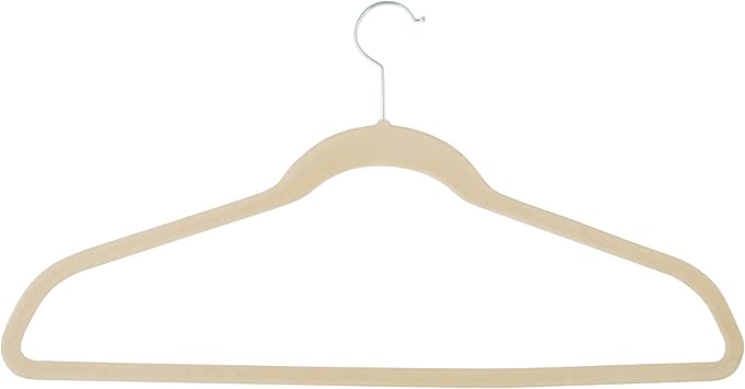 Simplify Extra Wide 21" Velvet Coat Hangers | 24 Pack | Slim Design | Heavy Duty | Holds 10 Pounds | Closet Organization | Shirt & Clothes | Ivory