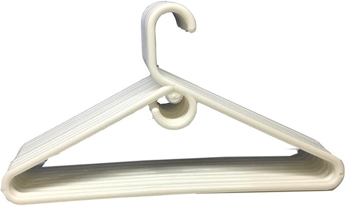 Heavy Duty Tubular Cloth Hangers Jumbo Plastic Adult Cloth Coat Suit Closet Organization Hanger - White (10)