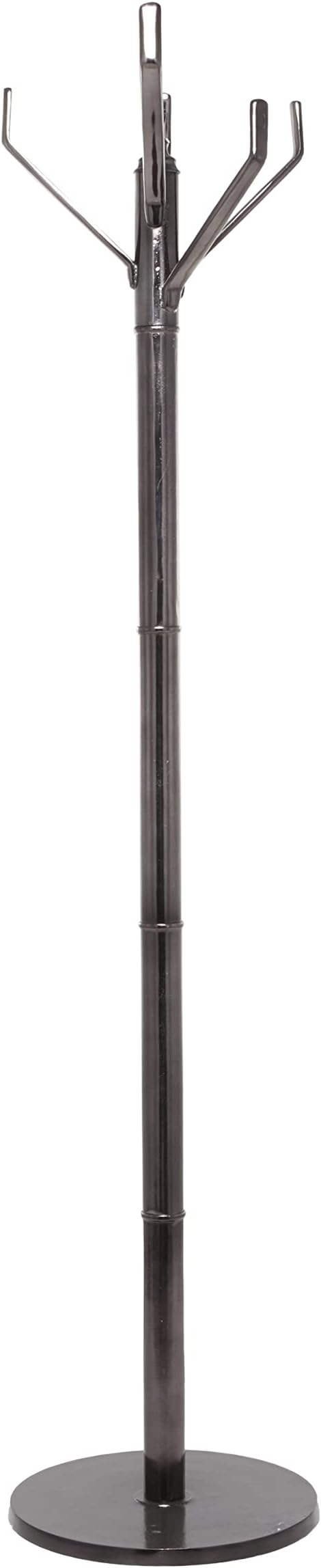 Deco 79 Aluminum Metal 4 Hook Coat Rack, 15" x 15" x 68", Black