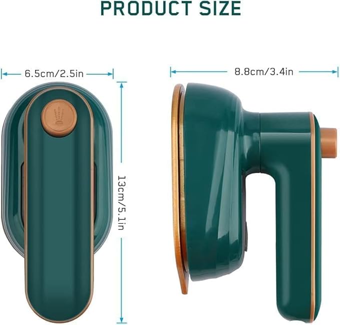 Steam Iron, Portable Steamer for Clothes Travel, Household Handheld Portable Garment Steamer, Travel Size Clothes Steamers, Handheld Portable Iron, Rapid Heating (Green)