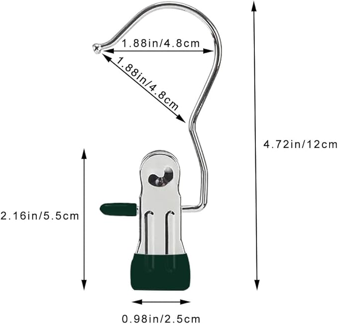 Hangers Clips,Stainless Multi Function Clip Hooks,Laundry Hanging Hooks Clips,Closet Hangers,Boot Clips， Hats Clips,Socks Clips,Pants Clips, Bras Clips (30, Dark Green)