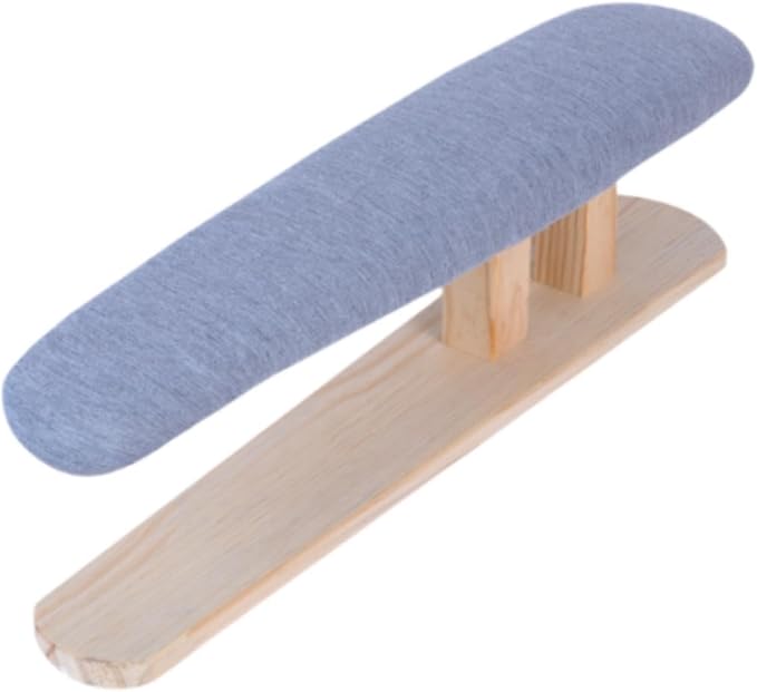 Mini Ironing Board with Wood Base Replacement Cover Ironing Stool Iron Board for Craft Rooms Household Collars Garments Cuffs, Gray 57cmx13cmx16cm
