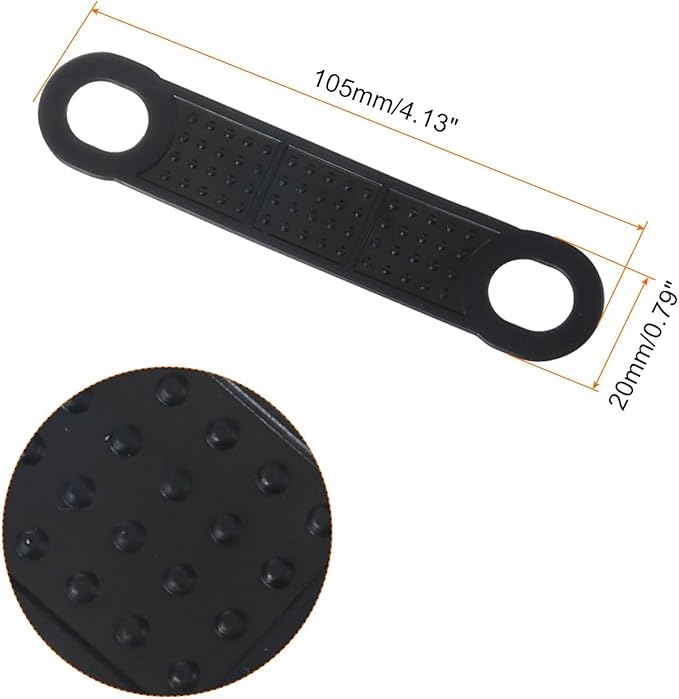 uxcell 50Pcs Non-Slip Hanger Grips Silicone Adhesive Clothes Hanger Strips for Wood Plastic Hangers, Black (4.13" x 0.79")