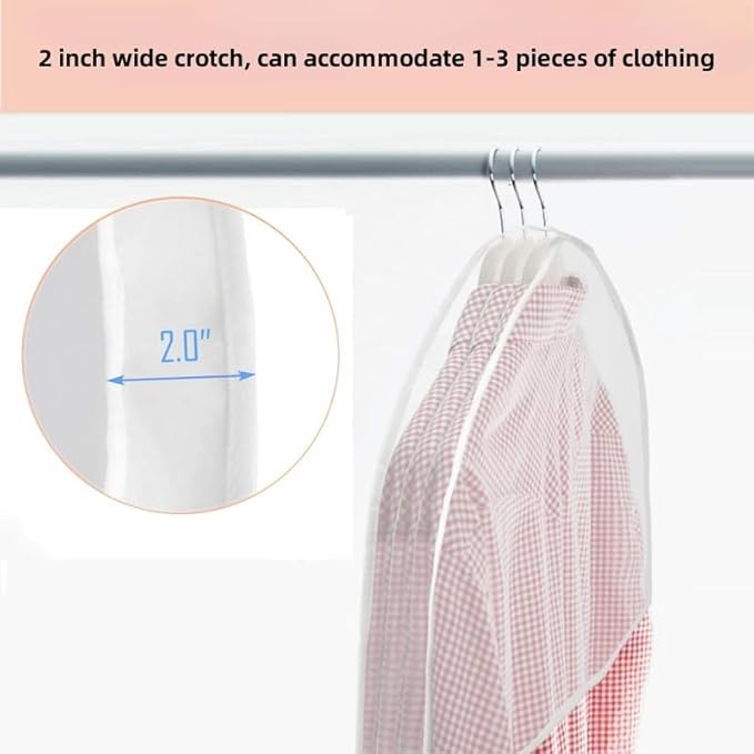 15 Pack Clear Shoulder Covers Clothes Suit Protectors Breathable Garment Dust Covers Clothes Plastic Garment Bags for Closet Storage Coats Jackets Dress Closet Storage (15)