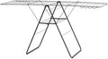 Brabantia HangOn Clothes Drying Rack | 82ft (25m) | Matt Black | Large Indoor Clothes Airer Laundry Stand with 2 Fold-Out Wings & Hanger Hooks, Folds Flat | Fits 2 Full Loads