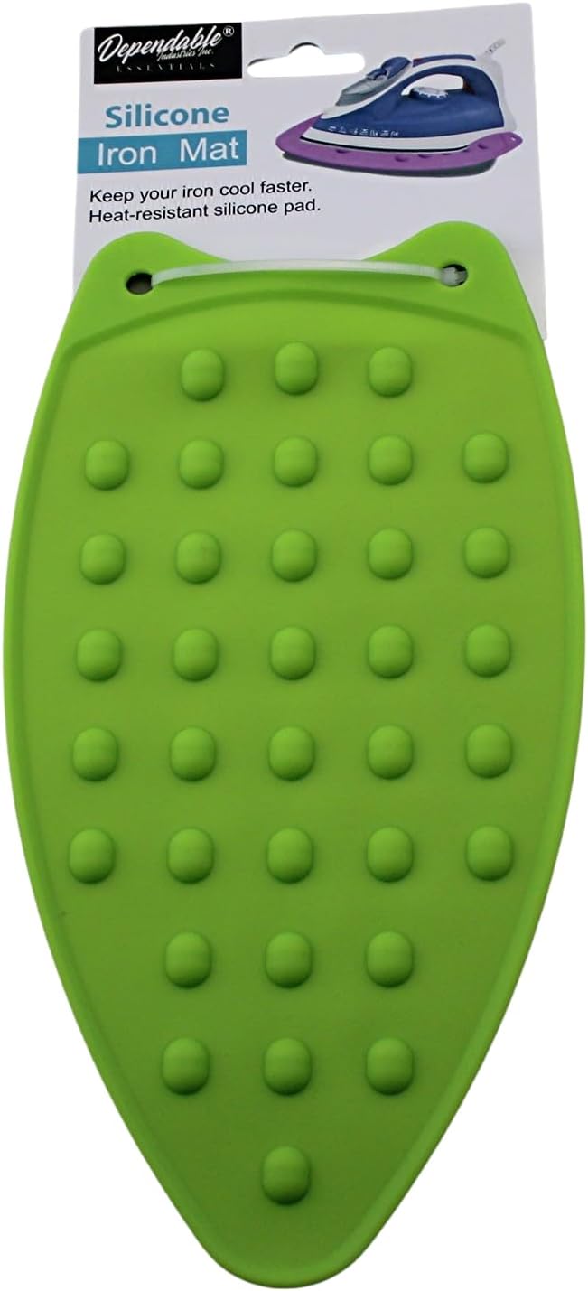 Dependable Industries Inc. Essentials Ironing Board Pad to Use Anywhere Quilted Magnetic Corners Iron Anywhere Travel Home with Silicone Heat Resistant Iron Rest Pad (Green)