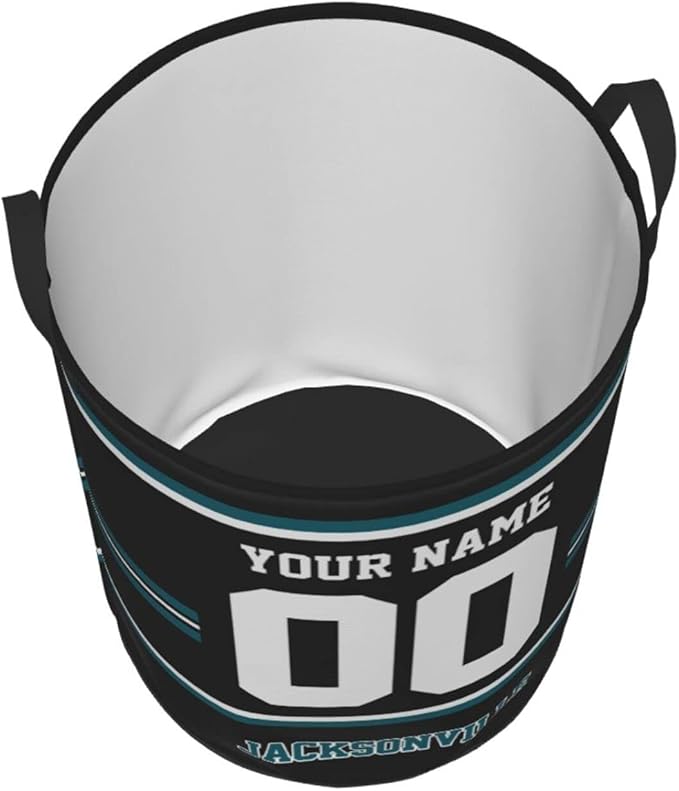 Custom Jacksonville Laundry Hamper Personalized Laundry Basket Customized Name And Number Collapsible Storage Basket for Bedroom Bathroom Living Room Gifts