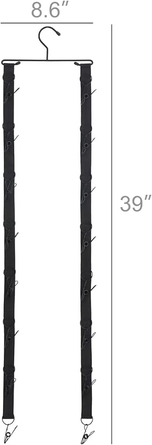 Mkono Closet Storage Rack Baseball Cap Keeper Hanger with 16 Hooks Modern Multifunctional Organizer for Door and Wall Fit Most Hats,