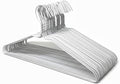 Bulk Pack of 30 White Plastic Coated Metal Wire Hangers – Heavy Duty 13-Gauge Steel, 16” Wide (40.5cm), Rust-Resistant Drip Dry Clothes Hangers
