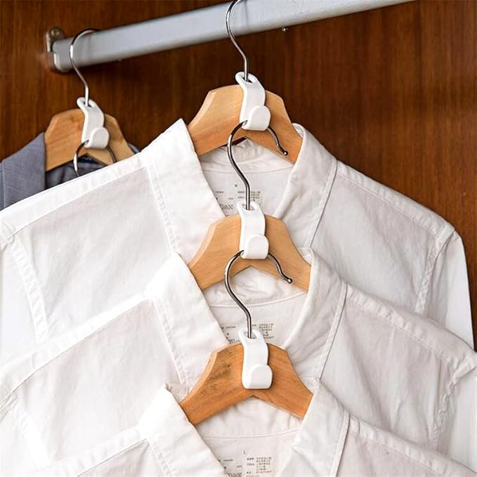 120 Pcs Clothes Hanger Connector Hooks,Plastic Cascading Hanger Hooks Extender Clips,Wardrobe Clothing Hangers Connection Hooks for Organizer Closet Space Savers, White