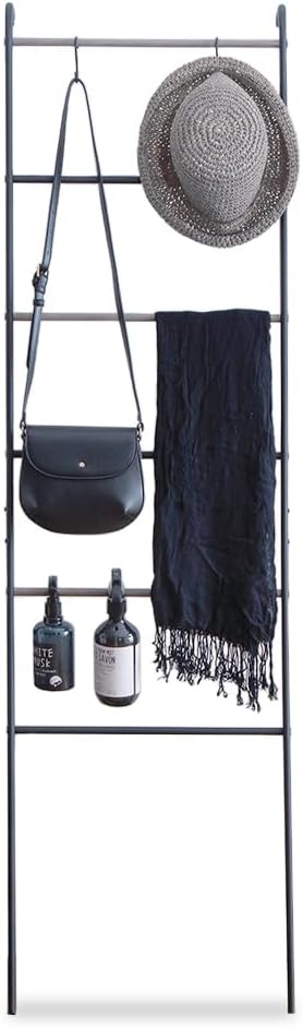 Iris Ohyama PI-L160 Hanger Rack, Slim Type, Matte Black, S-Shaped Hook, Load Capacity 11.0 lbs (5 kg), Width 17.7 x Depth 5.4 x Height 63.8 inches (45 x 13.8 x 161 cm), Style Hanger