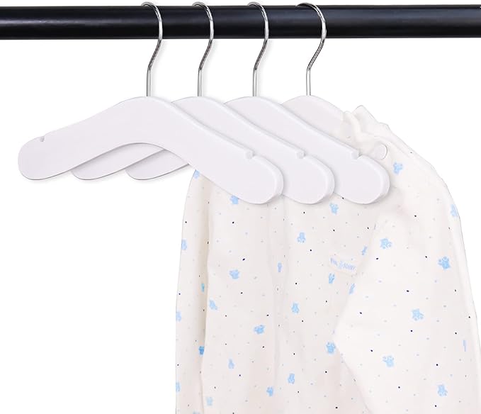 10pcs Baby Children's Wooden Hangers Natural Wooden Kids Hanger Coat Clothes Toddler Hangers for Baby Clothes Closet